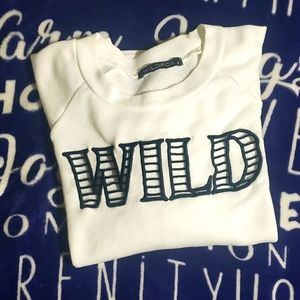 WILDFOX-"WILD" cutout lettering Sweatshirt, Size Small